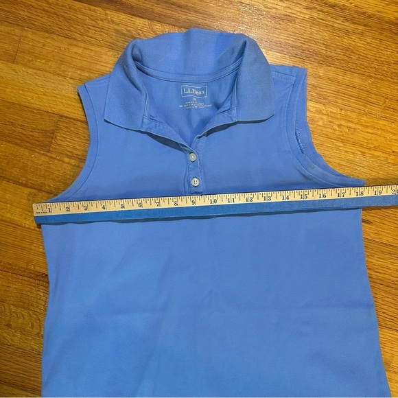 L.L. Bean Shirt Dress Women's M Light blue 98% Cotton Sleeveless Collared (b3 - Picture 10 of 10